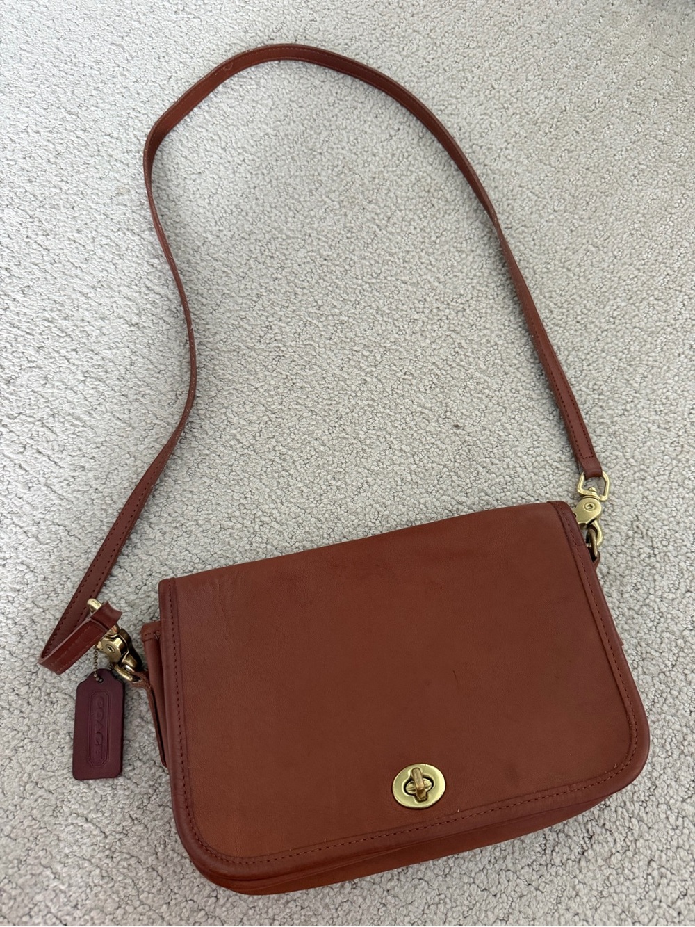 Coach Crossbody Bag in Saddle Brown with Gold Hardware